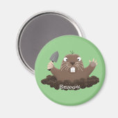 ポケおもしろいットゴッパー掘り漫画イラストレーション マグネット (正面/裏面)