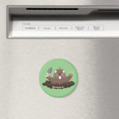 ポケおもしろいットゴッパー掘り漫画イラストレーション マグネット (インサイチュ (食洗機))