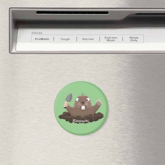 ポケおもしろいットゴッパー掘り漫画イラストレーション マグネット (インサイチュ (食洗機))