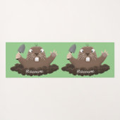 ポケおもしろいットゴッパー掘り漫画イラストレーション ヨガマット (裏面(横))