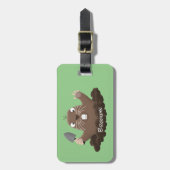 ポケおもしろいットゴッパー掘り漫画イラストレーション ラゲッジタグ (正面縦)