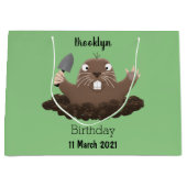 ポケおもしろいットゴッパー掘り漫画イラストレーション ラージペーパーバッグ (正面)