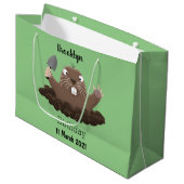 ポケおもしろいットゴッパー掘り漫画イラストレーション ラージペーパーバッグ (正面アングル)