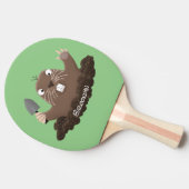 ポケおもしろいットゴッパー掘り漫画イラストレーション 卓球ラケット (横)