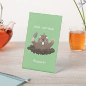 ポケおもしろいットゴッパー掘り漫画イラストレーション 台座サイン (インサイチュ)