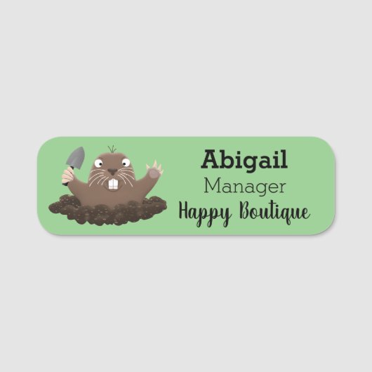 ポケおもしろいットゴッパー掘り漫画イラストレーション 名札 (正面)