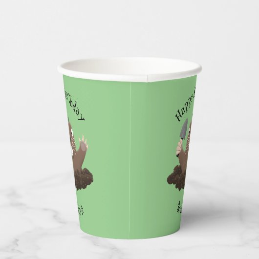 ポケおもしろいットゴッパー掘り漫画イラストレーション 紙コップ (右)