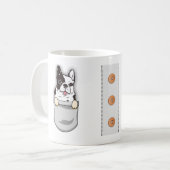 ポケおもしろいットフランスのブルドッグ飼育愛犬家 コーヒーマグカップ (正面左)