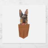 ポケッおもしろいトの犬の子犬の愛犬家ヨークシャー スパークリングワインラベル (シングルラベル)