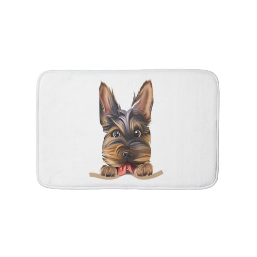 ポケッおもしろいトの犬の子犬の愛犬家ヨークシャー バスマット (正面)