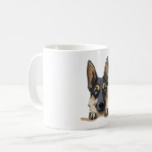 ポケッおもしろいトの犬の子犬の愛犬家German Sh コーヒーマグカップ (正面左)