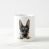 ポケッおもしろいトの犬の子犬の愛犬家German Sh コーヒーマグカップ (中央)