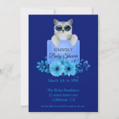 ポケックールトベビーシャワーの猫 招待状 (正面)