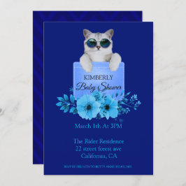 ポケックールトベビーシャワーの猫 招待状