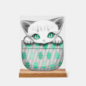 ポケットからよくはしゃぐかわいい猫 アクリルサイン (正面)
