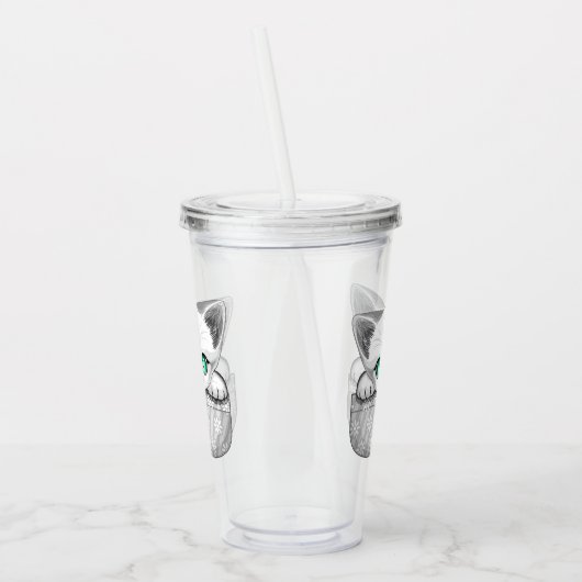 ポケットからよくはしゃぐかわいい猫 アクリルタンブラー (左)