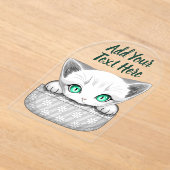 ポケットからよくはしゃぐかわいい猫 アクリル招待状 (レイダウン)