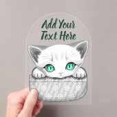 ポケットからよくはしゃぐかわいい猫 アクリル招待状 (インサイチュ (ポータブル))