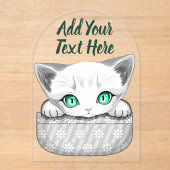 ポケットからよくはしゃぐかわいい猫 アクリル招待状 (正面)