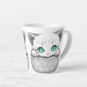 ポケットからよくはしゃぐかわいい猫 カフェラテマグ (右アングル)