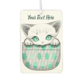 ポケットからよくはしゃぐかわいい猫 カーエアーフレッシュナー (正面)