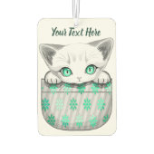 ポケットからよくはしゃぐかわいい猫 カーエアーフレッシュナー (裏面)