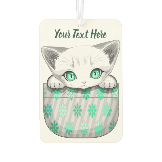 ポケットからよくはしゃぐかわいい猫 カーエアーフレッシュナー (裏面)