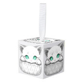 ポケットからよくはしゃぐかわいい猫 キューブオーナメント (正面アングル)