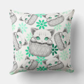 ポケットからよくはしゃぐかわいい猫 クッション (裏面)