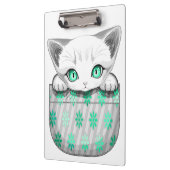 ポケットからよくはしゃぐかわいい猫 クリップボード (左)