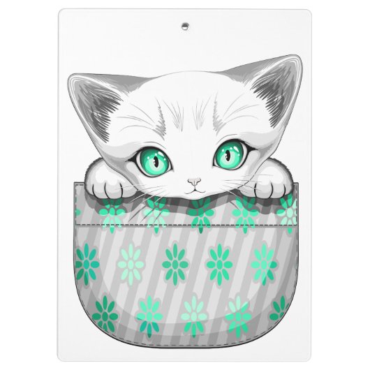 ポケットからよくはしゃぐかわいい猫 クリップボード (裏面)