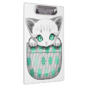 ポケットからよくはしゃぐかわいい猫 クリップボード (右)