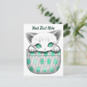 ポケットからよくはしゃぐかわいい猫 シーズンポストカード (スタンド正面)