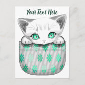 ポケットからよくはしゃぐかわいい猫 シーズンポストカード (正面)
