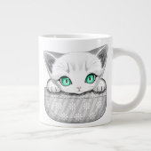 ポケットからよくはしゃぐかわいい猫 ジャンボコーヒーマグカップ (右)