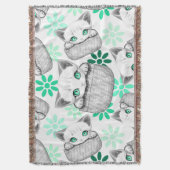 ポケットからよくはしゃぐかわいい猫 スローブランケット (正面縦)