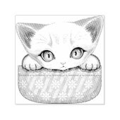 ポケットからよくはしゃぐかわいい猫 セルフインキングスタンプ (デザイン)
