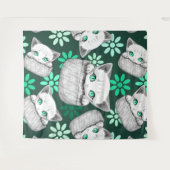 ポケットからよくはしゃぐかわいい猫 タペストリー (正面(横))