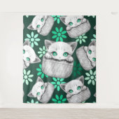 ポケットからよくはしゃぐかわいい猫 タペストリー (正面)