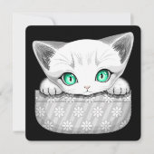 ポケットからよくはしゃぐかわいい猫 ノートカード (正面)