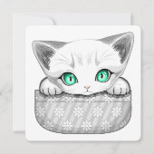 ポケットからよくはしゃぐかわいい猫 ノートカード (正面)