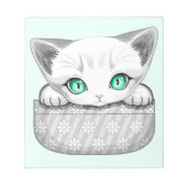 ポケットからよくはしゃぐかわいい猫 ノートパッド (正面)