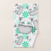 ポケットからよくはしゃぐかわいい猫 バスタオルセット (ハンドタオル)