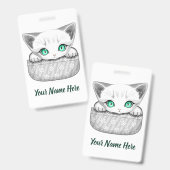 ポケットからよくはしゃぐかわいい猫 バッジ (正面&裏面)