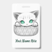 ポケットからよくはしゃぐかわいい猫 バッジ (裏面)
