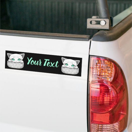 ポケットからよくはしゃぐかわいい猫 バンパーステッカー (トラック上)