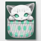 ポケットからよくはしゃぐかわいい猫 フォトプラーク (正面)