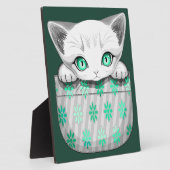 ポケットからよくはしゃぐかわいい猫 フォトプラーク (側面)