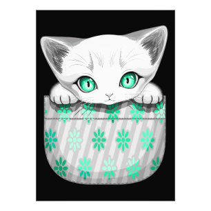 ポケットからよくはしゃぐかわいい猫 フォトプリント