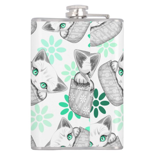 ポケットからよくはしゃぐかわいい猫 フラスク (裏面)